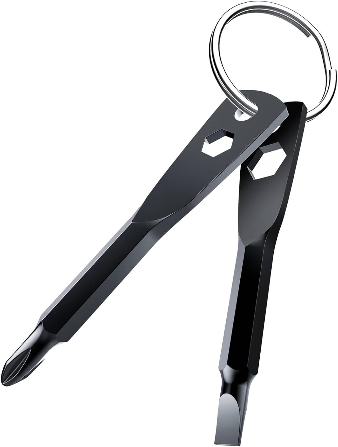 4-in-1 bit design: phillips #2, slotted #2, 6.5mm hex wrench, 9mm hex wrench