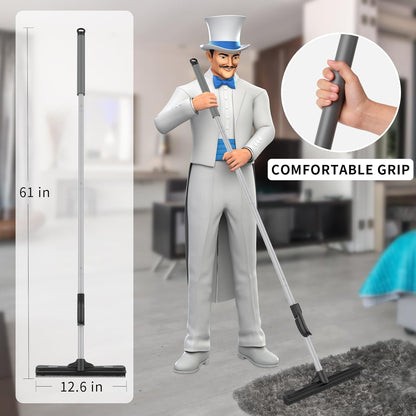 4-section stainless steel handle adjustable up to 61 inches with powder-coated finish