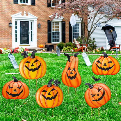 Juegoal Rust-Proof Pumpkin Stakes – Charming Fall Halloween Accent Decor for Bedroom Corner and Mantel Display