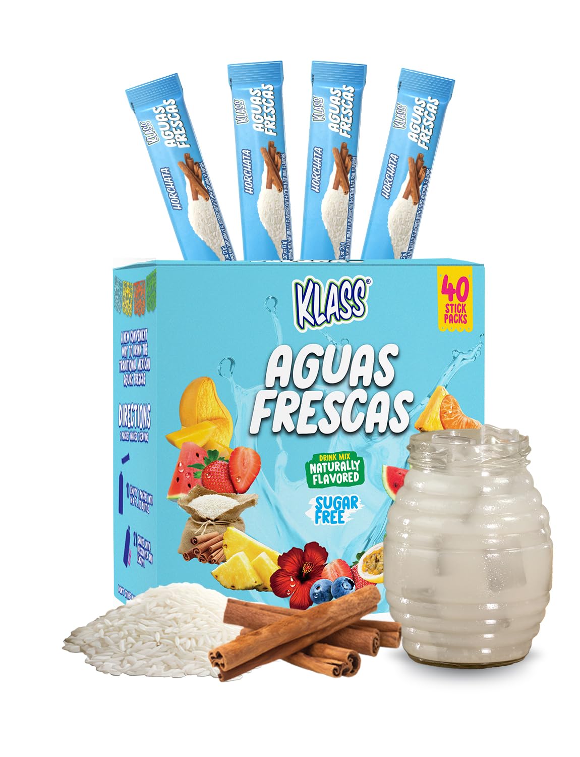 40 individual powder stick packs per resealable pouch