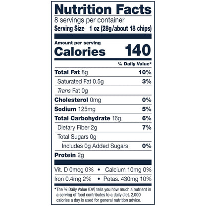 40% less fat than the leading potato chip brand via an extra kettle spin that sheds oil