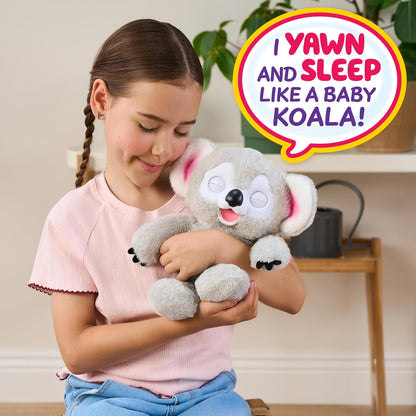 40+ touch-activated sounds and reactions triggered by pats, cuddles, and belly tickles
