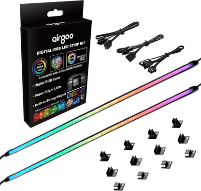 42 individually addressable rgb leds (21 per strip) with 5v 3-pin argb connector