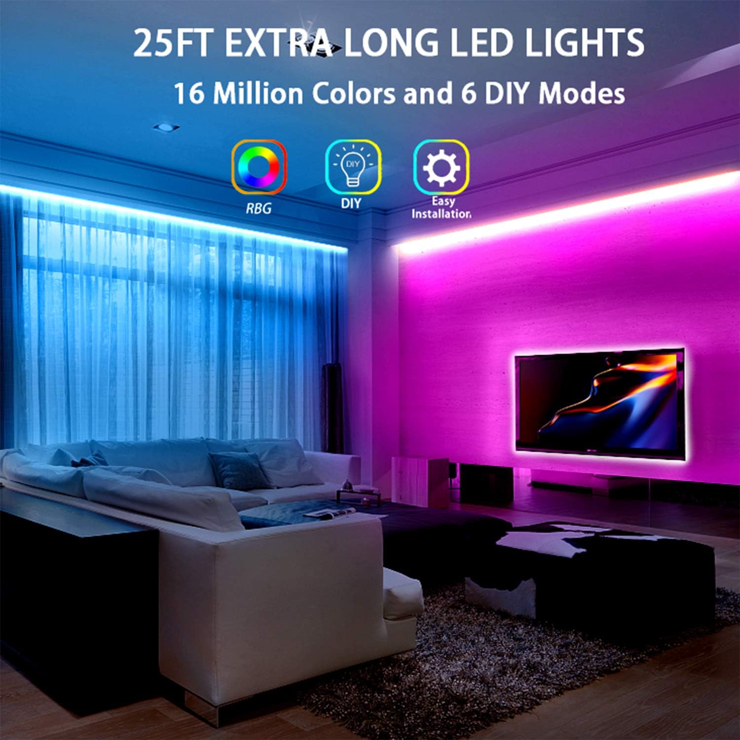 44-key infrared remote controller with 26.4 ft range, dimming, and memory function