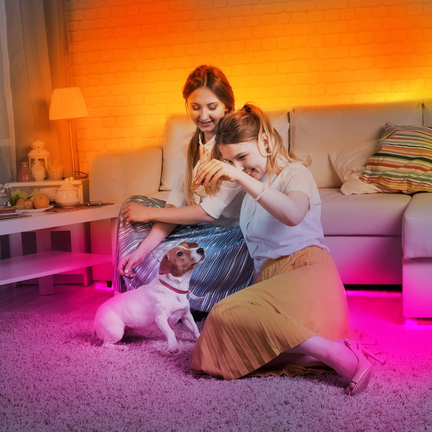 44-key infrared remote with 16+ colors, rgb, white, and brightness adjustment