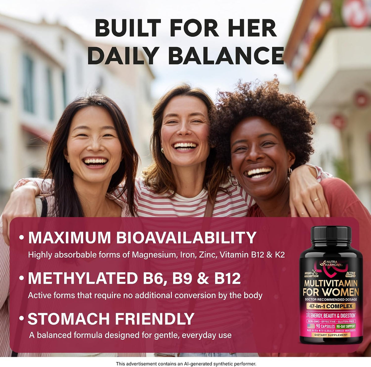 KELPA 47-Nutrient Multivitamin for Women - Domestic Manufacturing and Quality-Checked Supplement Formula