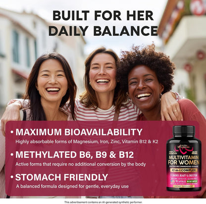 KELPA 47-Nutrient Multivitamin for Women - Domestic Manufacturing and Quality-Checked Supplement Formula