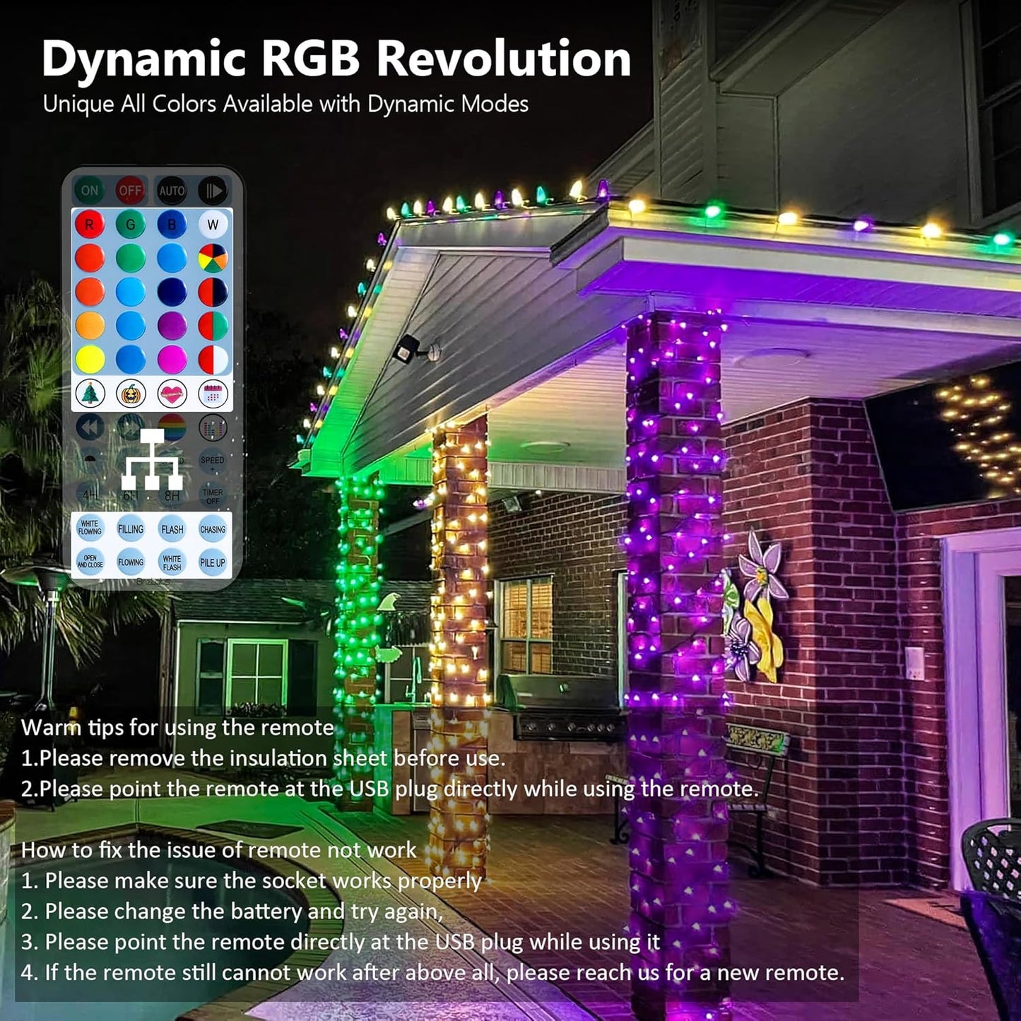 490+ dynamic lighting modes with 8 shortcut preset modes