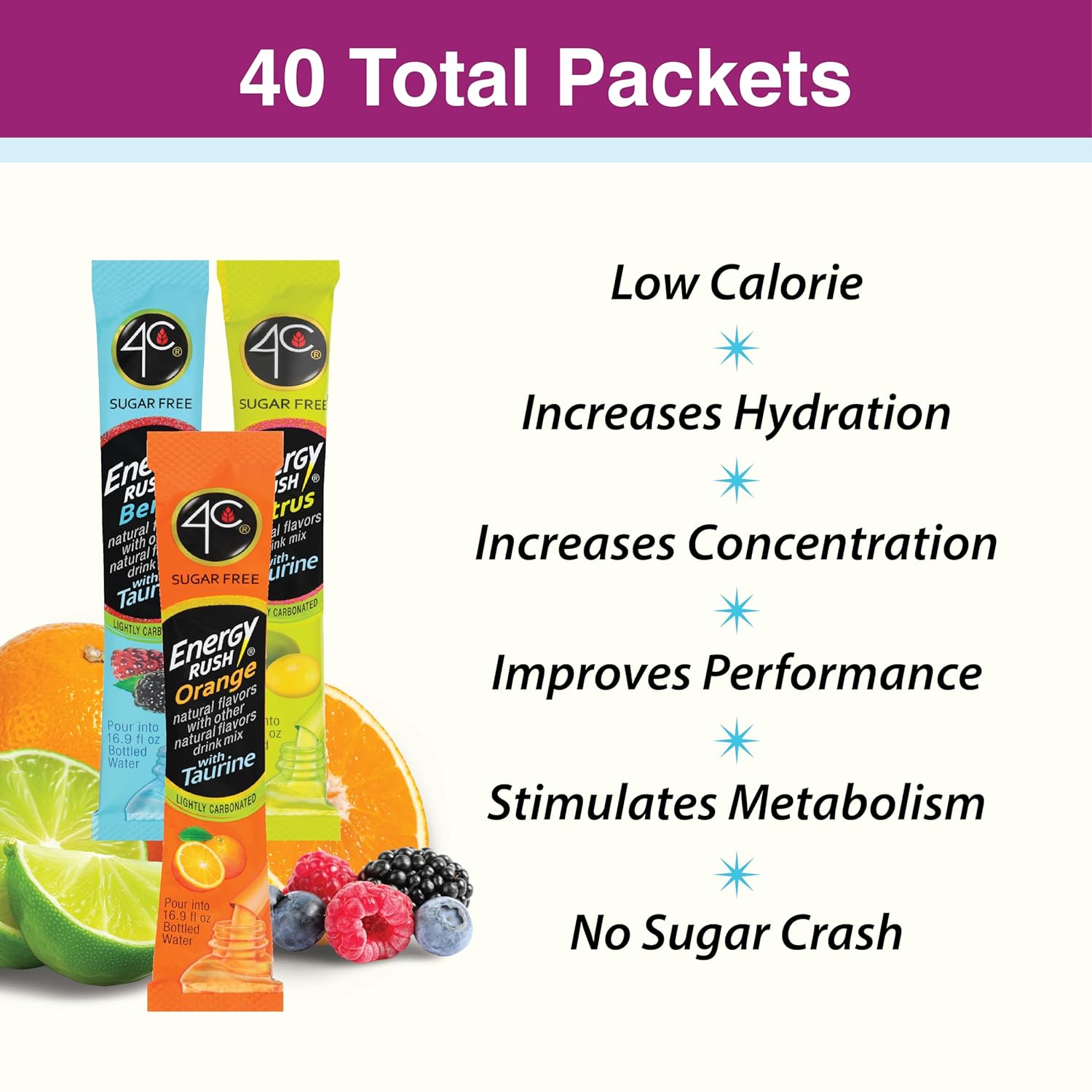 4C Energy Rush Stix – Office Secret Santa Pick, Bulk Hydration Variety Pack Under the Tree