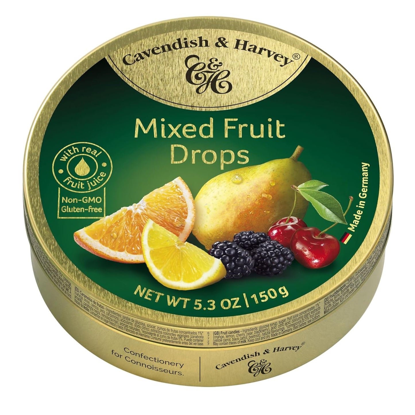 5.3 ounce premium gold tin with airtight seal for freshness