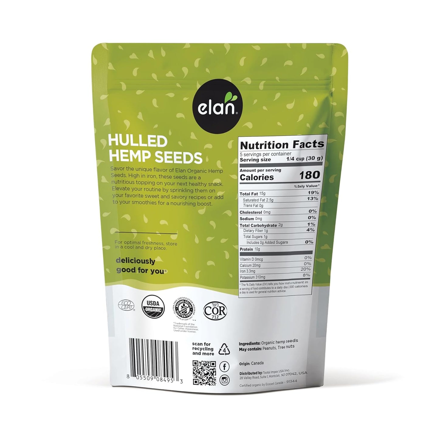 5.8 oz resealable single-size pack, raw and shelled for direct use