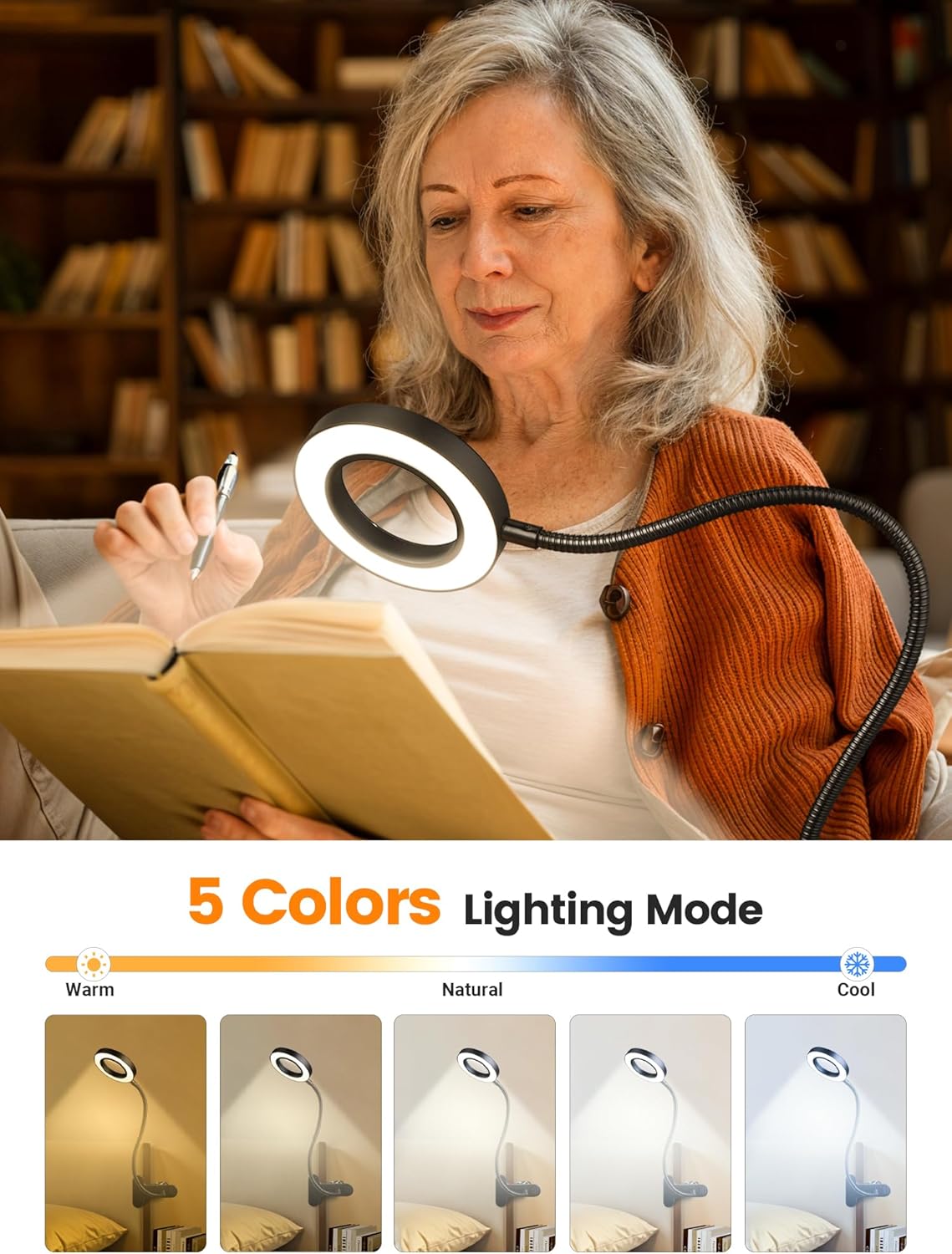 5 color temperatures (3000k-6500k) with 10 brightness levels and memory function