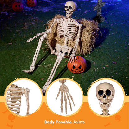 JOYIN Movable Joint Skeleton – Lightweight Spooky Accent for Trick-or-Treat Family Photo Corner