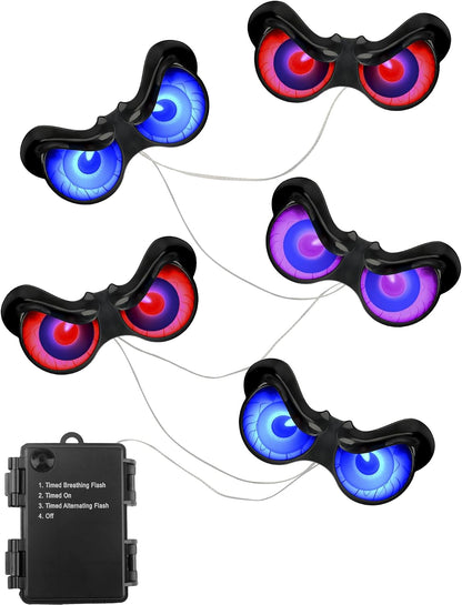 LumenGlow Battery-Powered Eye Lights 5-Pack – Auto Timer Trick-or-Treat Window Decor for Families