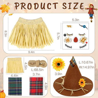 Gofriipai Scarecrow Headband and Decals Makeup Kit – Last-Minute Valentine's Day Gift for Halloween Lovers