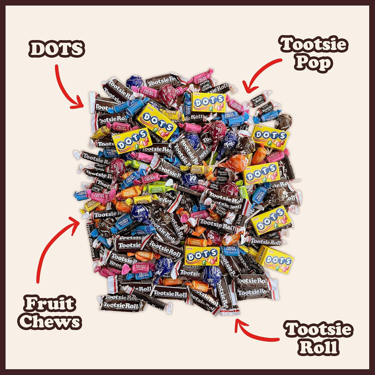 Tootsie Roll Child's Play Candy Favorites 5lb Bag – Nostalgic Care Package Gift for Grandparents and Grown-Up Kids