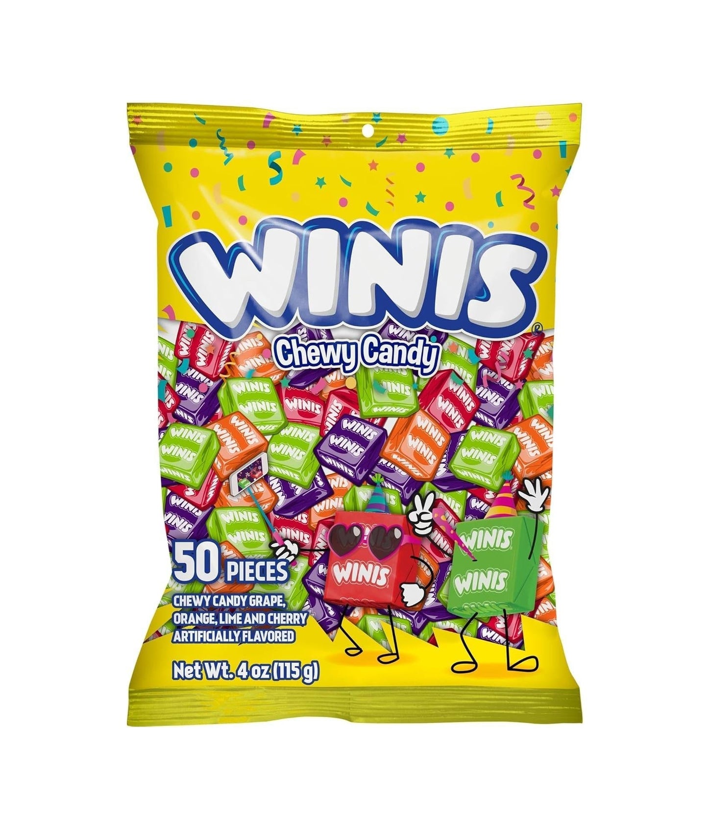 50 individually wrapped taffy pieces per 4 oz bag (150-piece variant available for bigger needs)