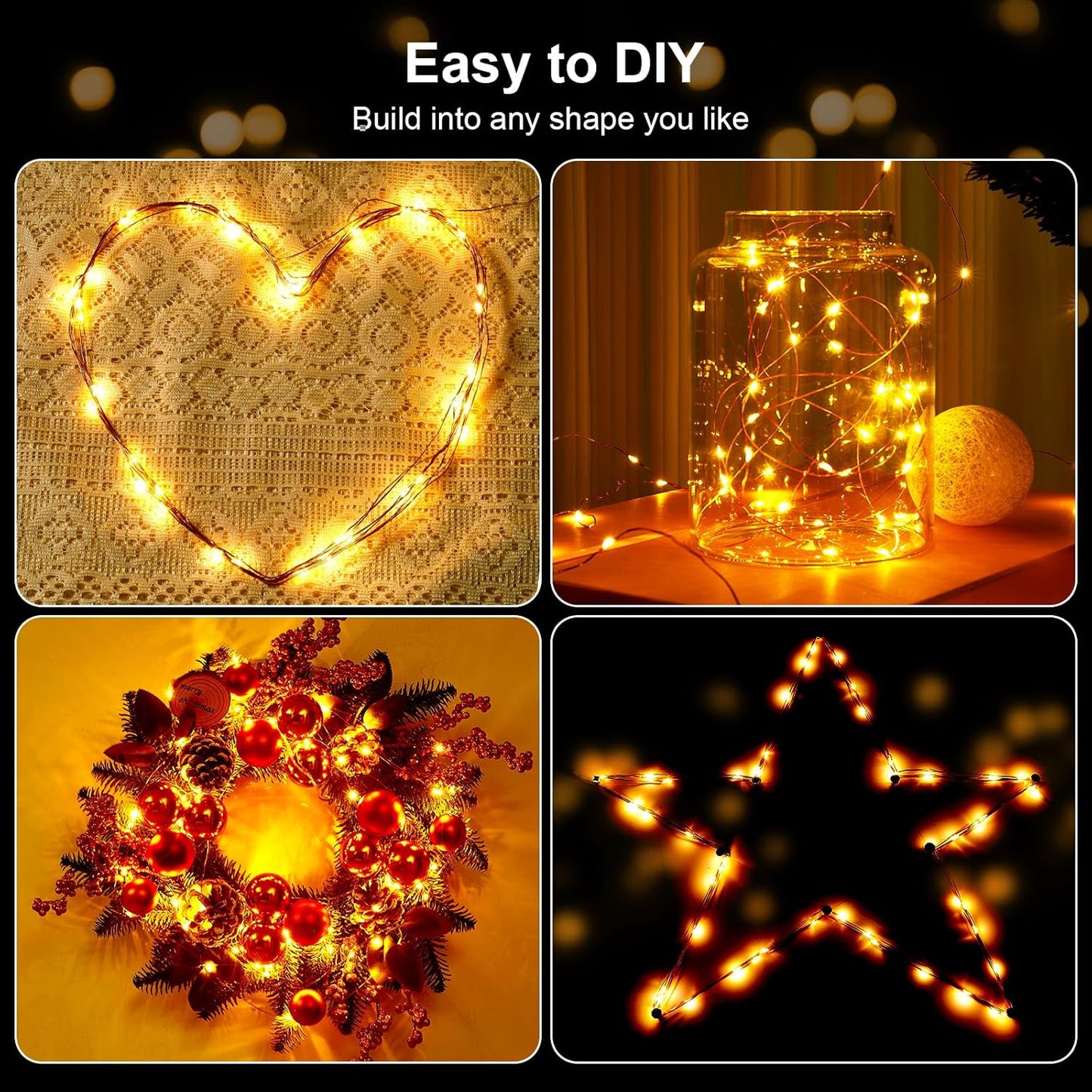 50 led bulbs across 16.4 feet of bendable copper wire