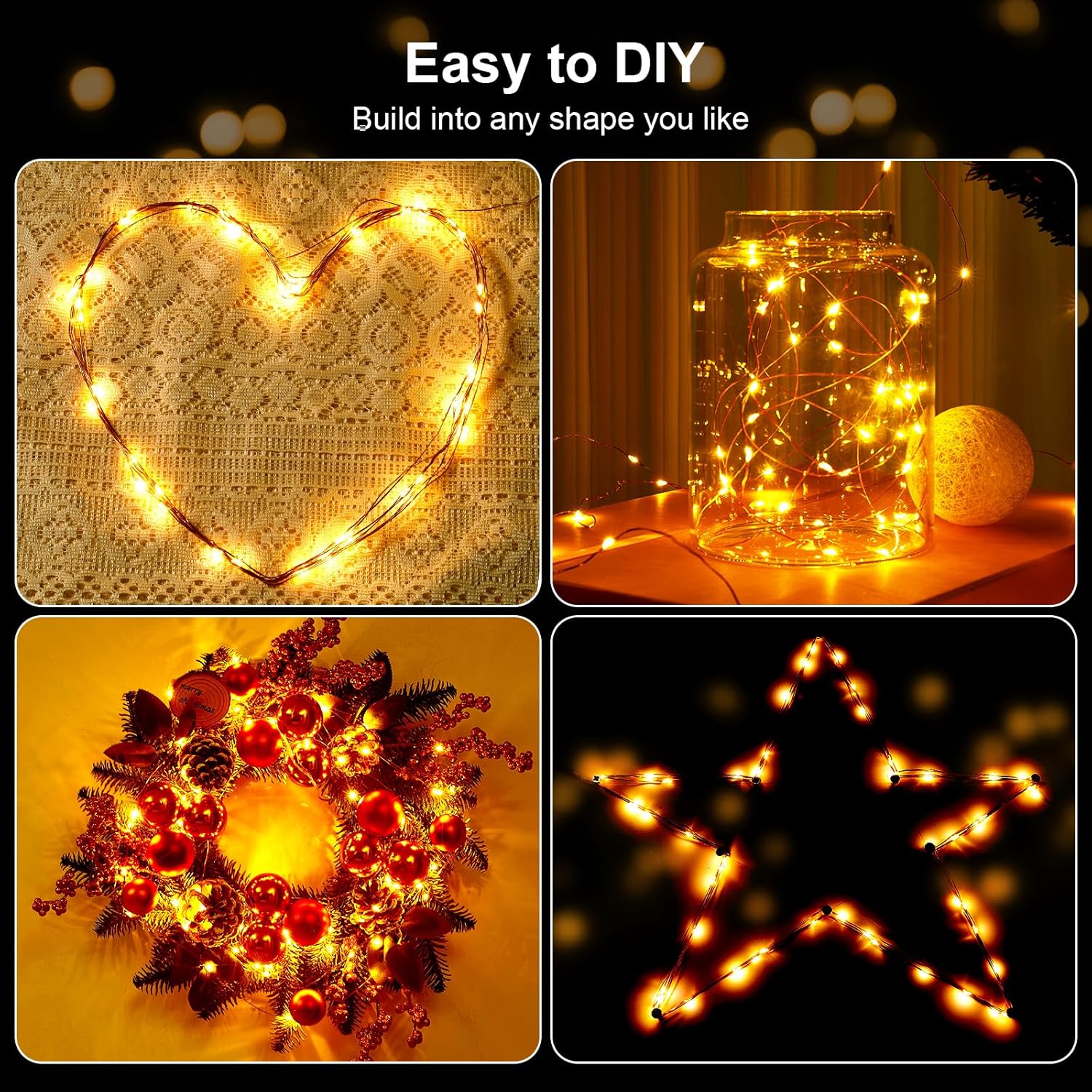 50 led bulbs across 16.4 feet of bendable copper wire