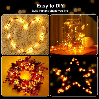 50 led bulbs across 16.4 feet of bendable copper wire