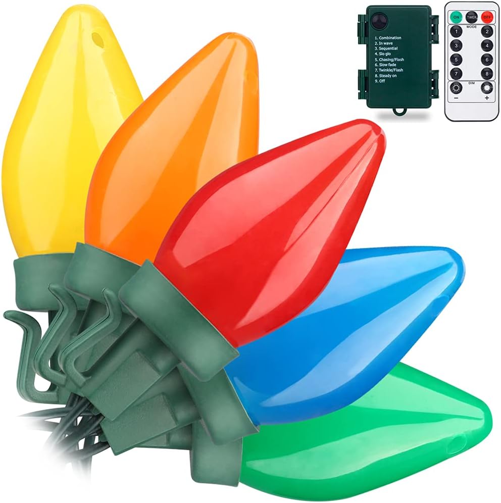 50 led c7 bulbs on a 26ft string with 6-inch spacing and 1.6ft lead wire