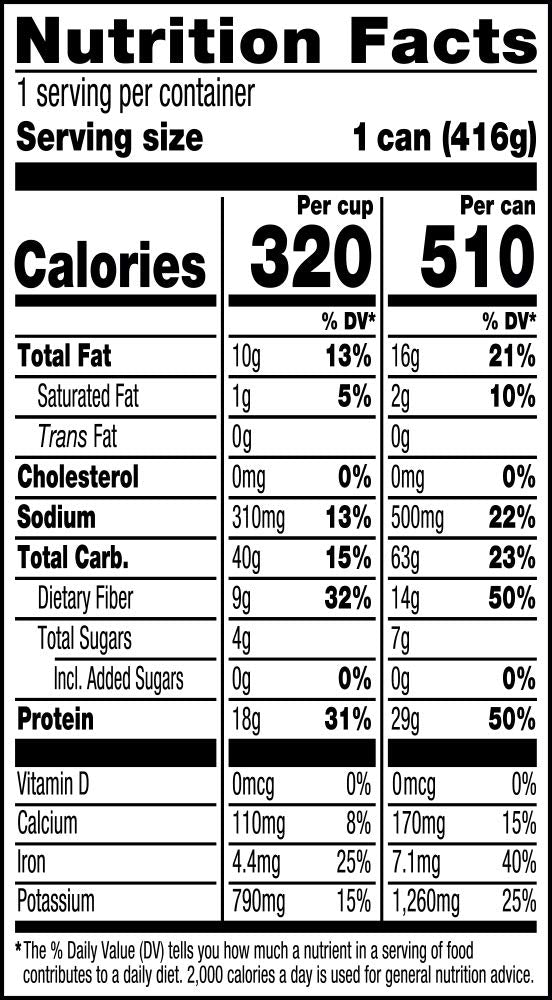 50% reduced sodium compared to regular chili varieties