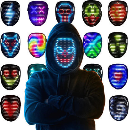 50 selectable led light patterns and face-transforming animations