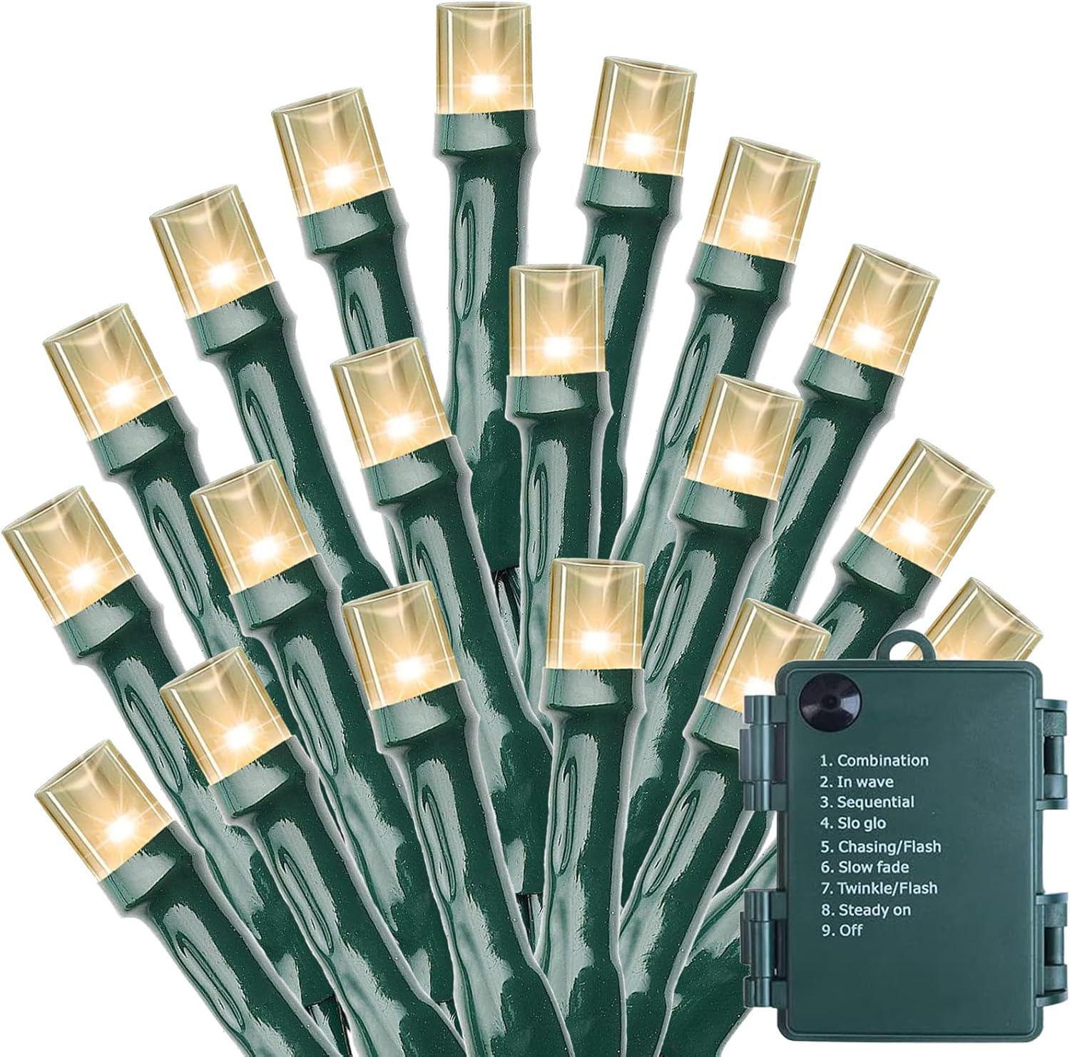 50 warm white g30 led mini bulbs on 18ft string with 4in spacing