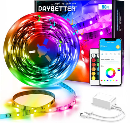 5050 rgb led chips producing multicolor output (270 leds in 50ft variant)