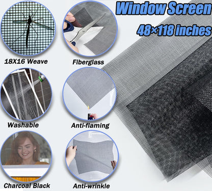 50ft vinyl spline at 0.137" diameter compatible with most standard window grooves
