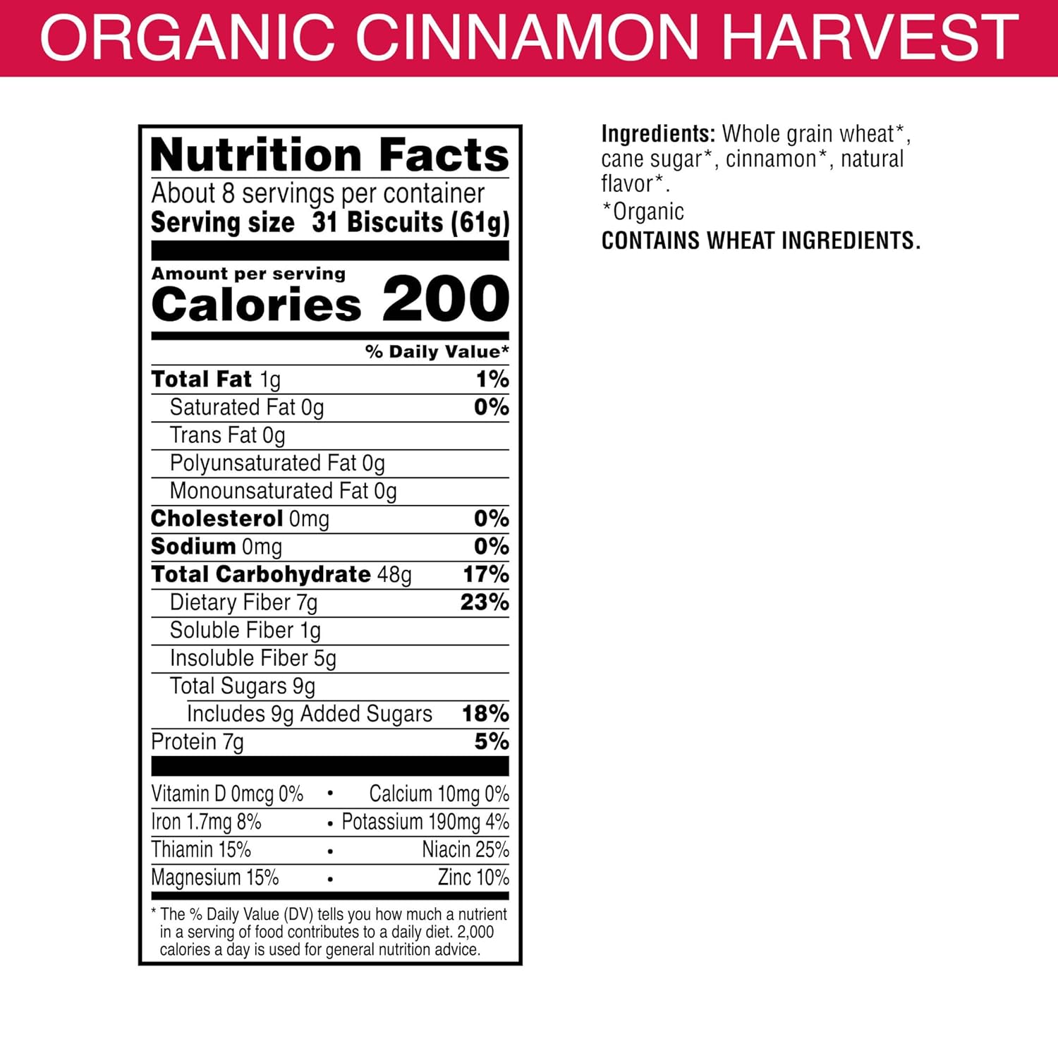52g whole grains per serving (excellent source of fiber)