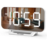 Peakeep Modern Mirror Clock – Workspace Accent for Remote Workers with Battery Backup Reliability