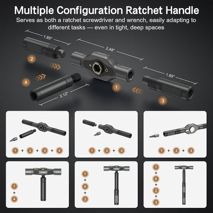 58-tooth forward-reverse ratchet with 6.2-degree swing arc and 50n.m torque output