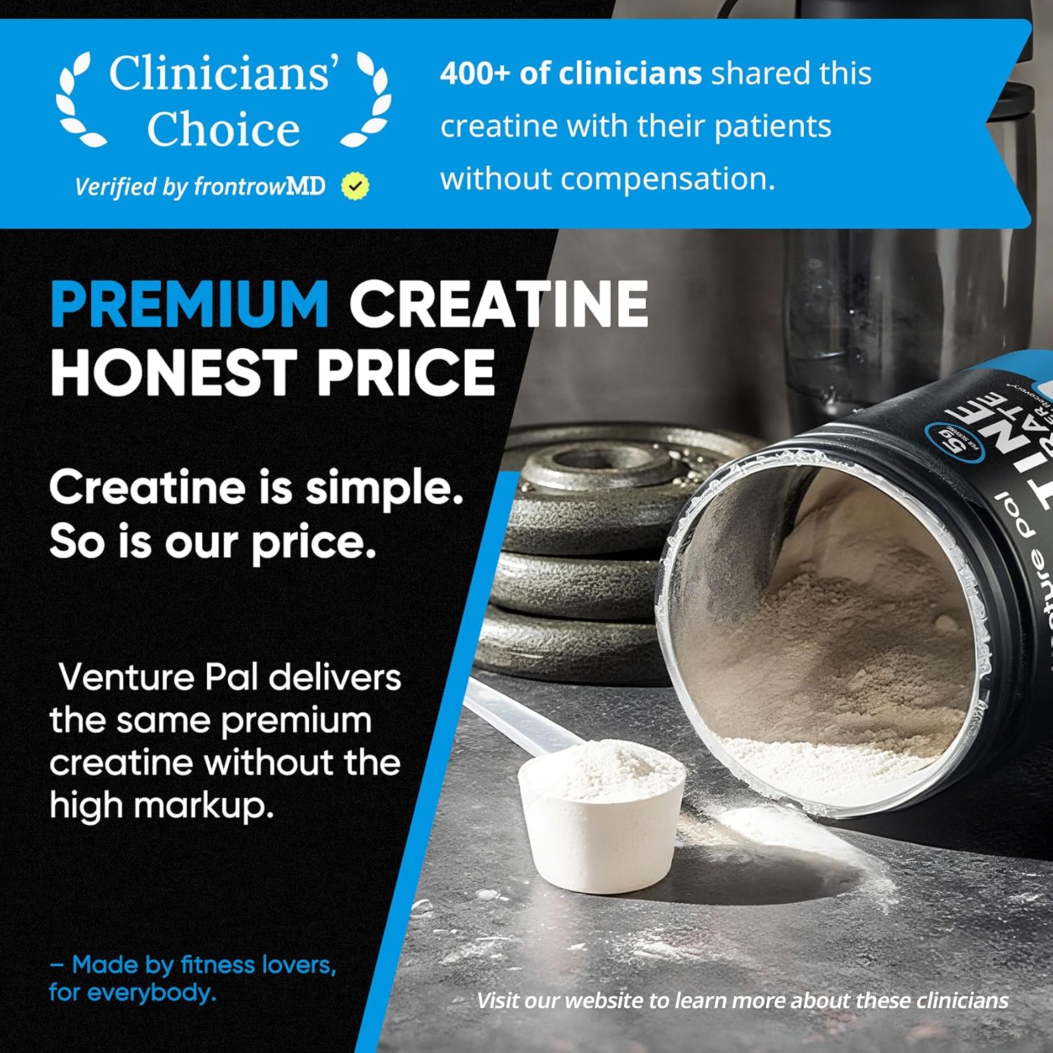 5g (5000mg) creatine monohydrate per serving