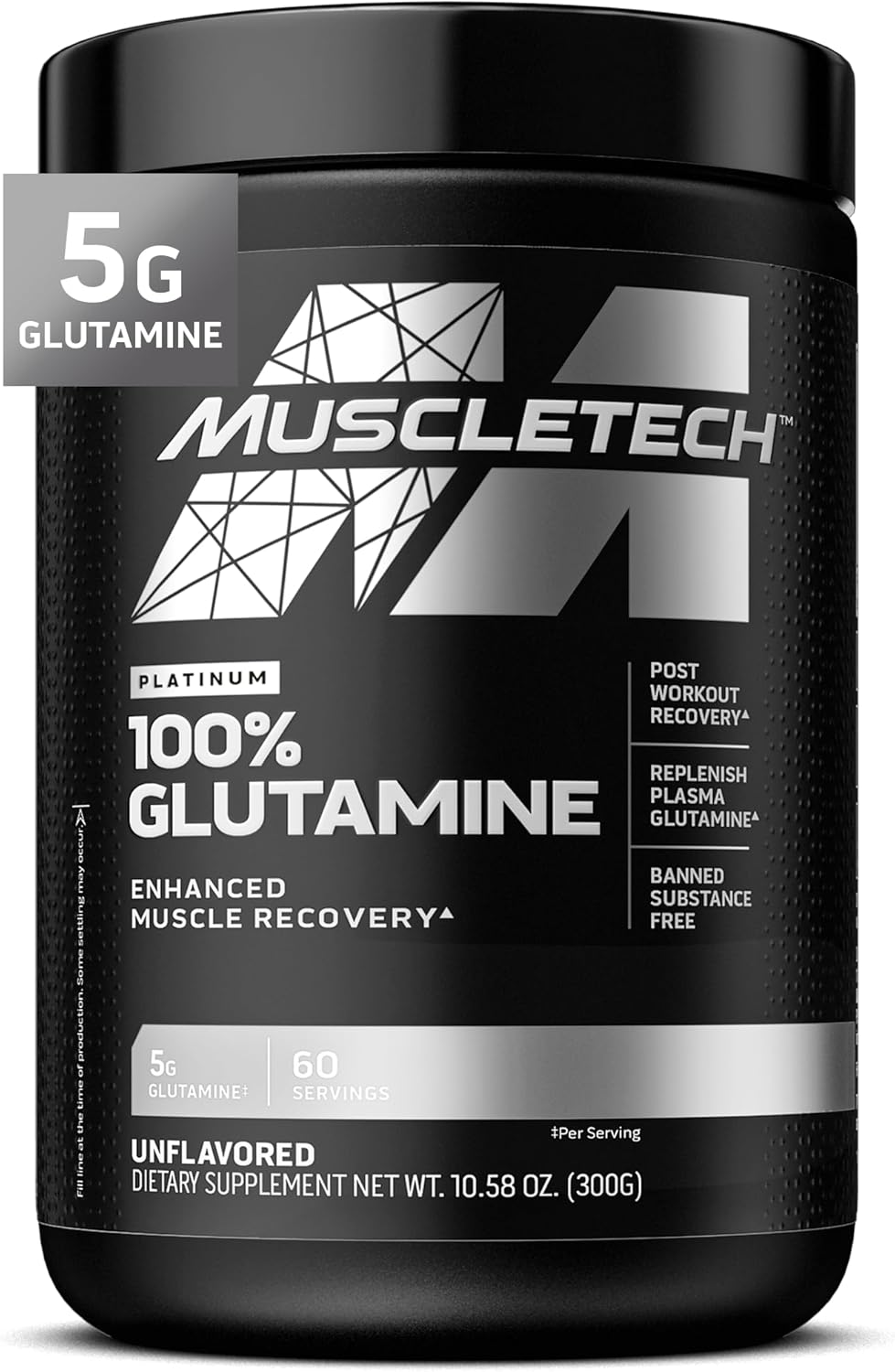 5g of 100% pure l-glutamine per serving