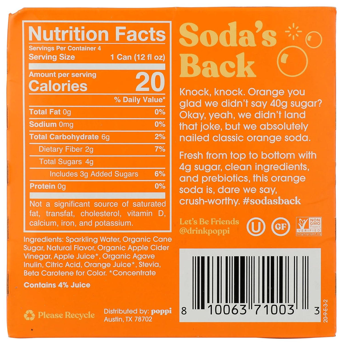 5g of sugar or less per can