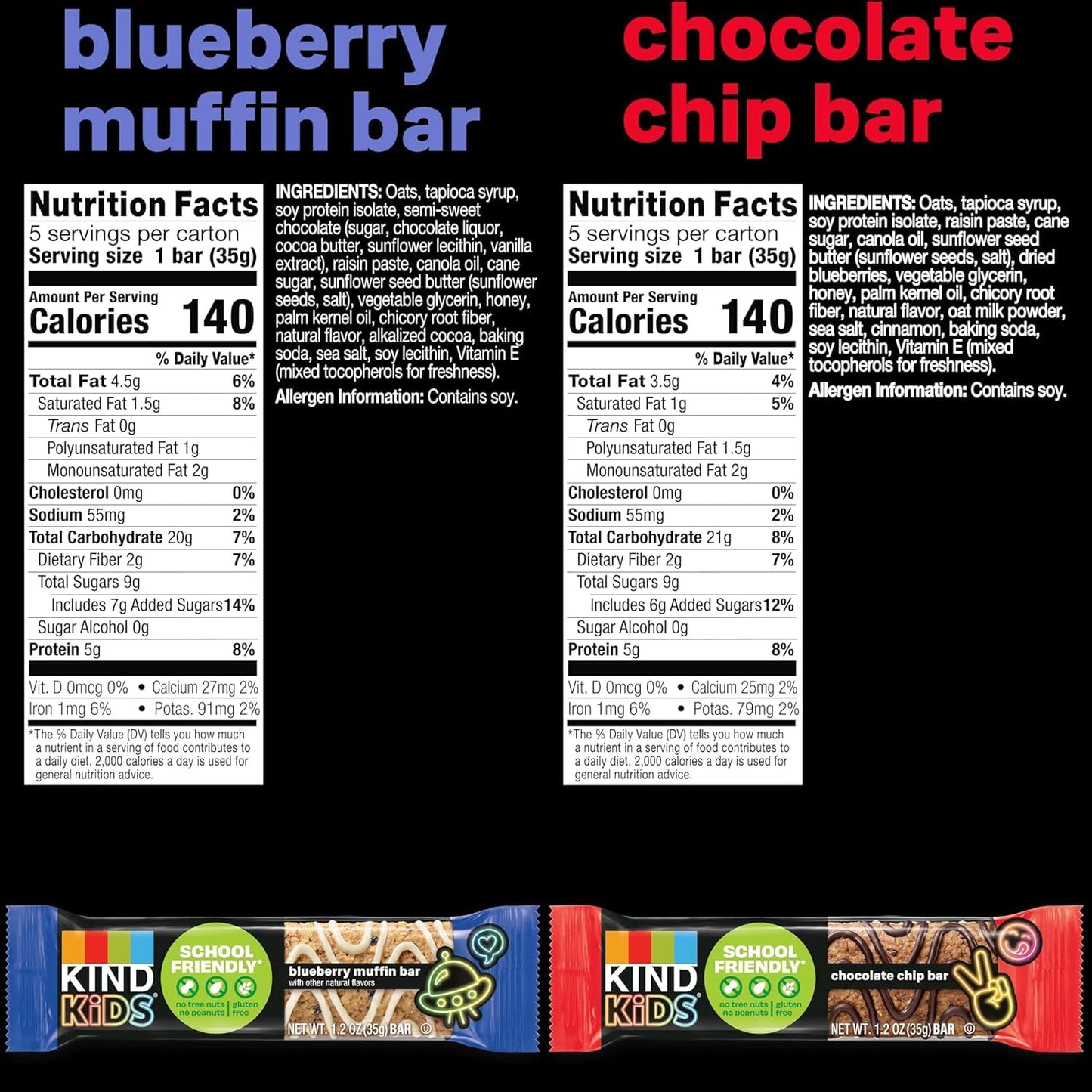 5g protein per bar from 100% whole grain oats