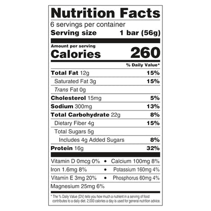 5g sugar per bar (60% less than original clif builders)