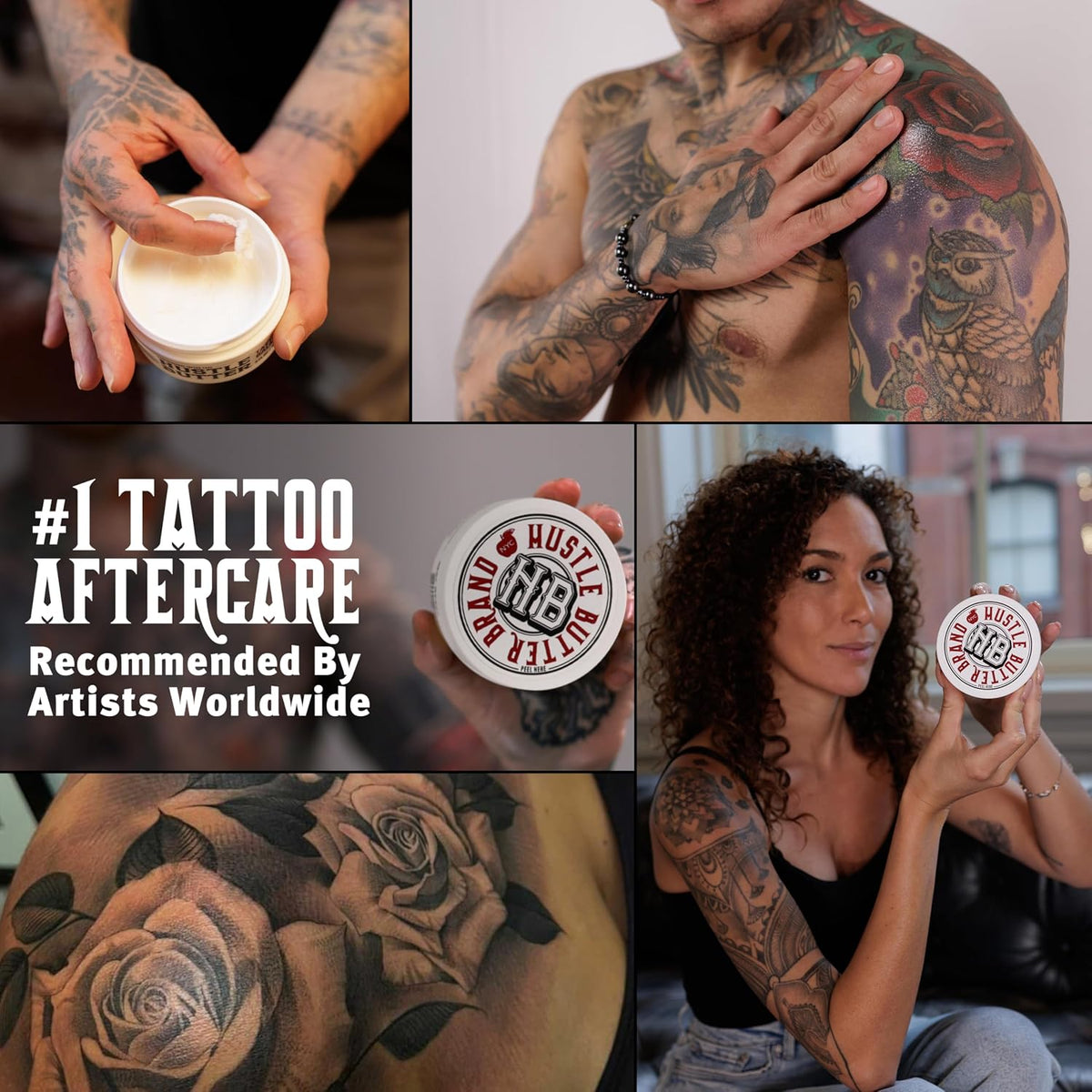 Hustle Butter Vegan Tattoo Cream 5oz – Cruelty-Free and Clean-Ingredient Formula for Allergic-Reaction-Free Tattoo Recovery