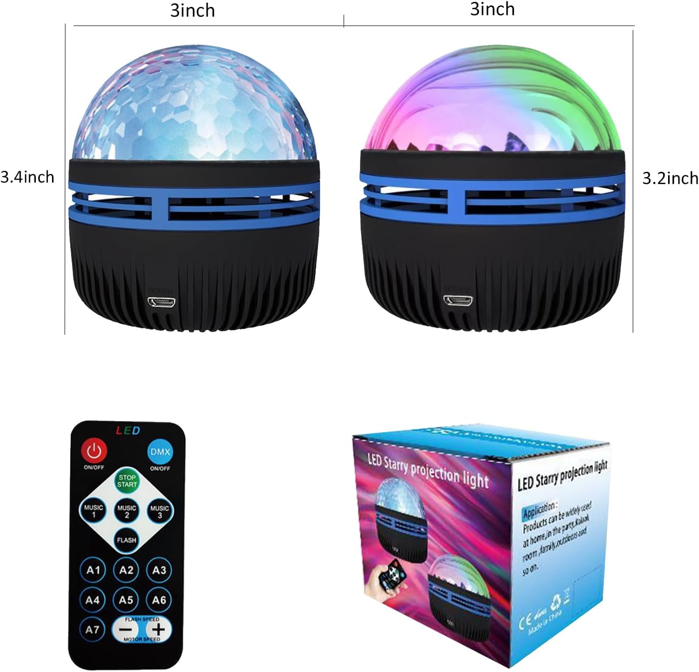 5w energy-efficient led with 3 light sources for layered projections