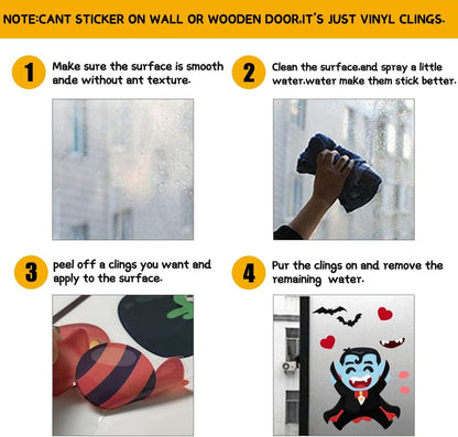 Minimalist Halloween Window Clings - Reusable No-Residue Static Decals for Clutter-Free Seasonal Decor