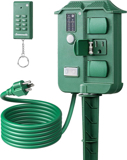 6 grounded outlets with individual waterproof protective covers