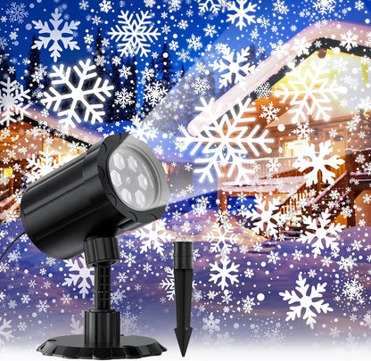 6 high-brightness led beads projecting 9 dynamic snowflake patterns with white dots