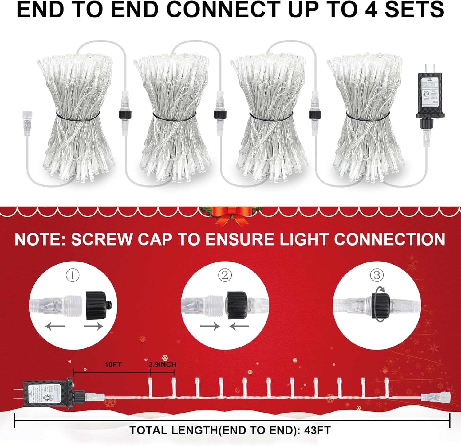 6-hour on / 18-hour off auto timer activated by a 3-second button press