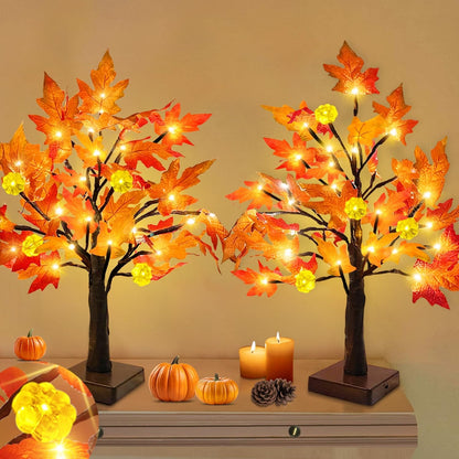 TURNMEON Flameless Fall Maple Tree – Smoke-Free Decor Safe Around Kids and Pets