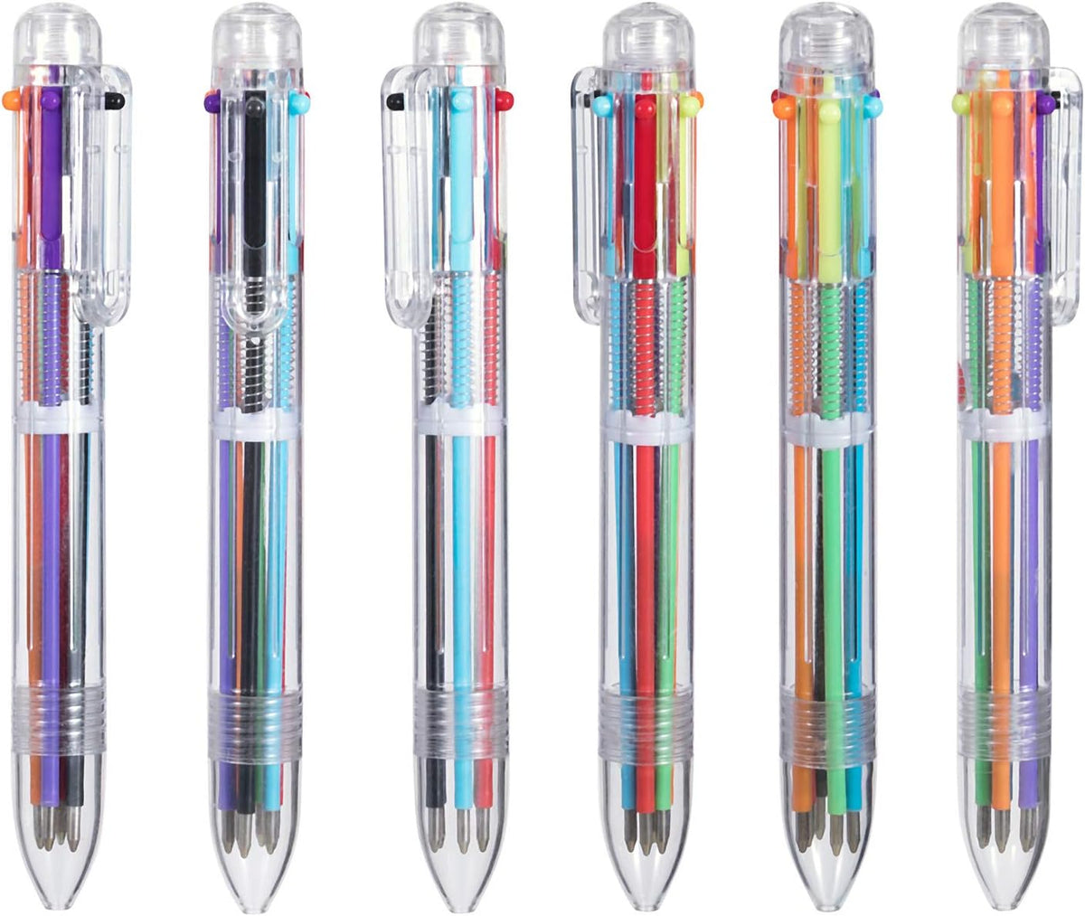 6-in-1 retractable ballpoint with spring telescopic color switch