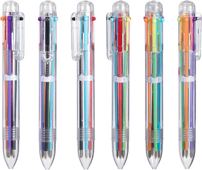 6-in-1 retractable ballpoint with spring telescopic color switch