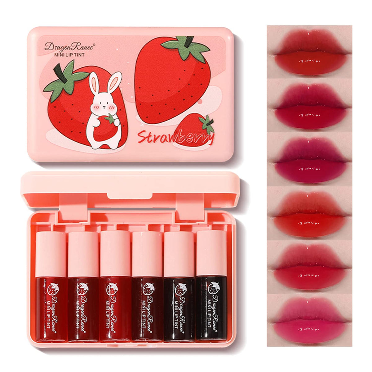 6-piece multi-shade set (heart, strawberry, avocado, lemon, peach, watermelon, grape variants) for variety and gifting