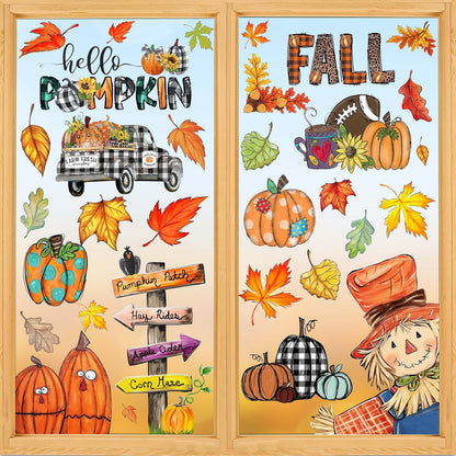 6 sheets per set with mixed fall designs (pumpkins, scarecrow, truck, maple leaves)