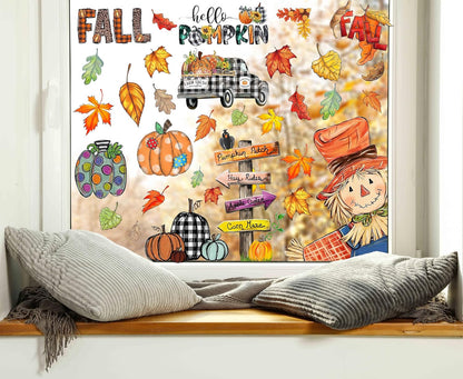 Hearthmoor Fall Window Stickers – Seasonal Gift for Mom Who Loves Decorating Every Autumn